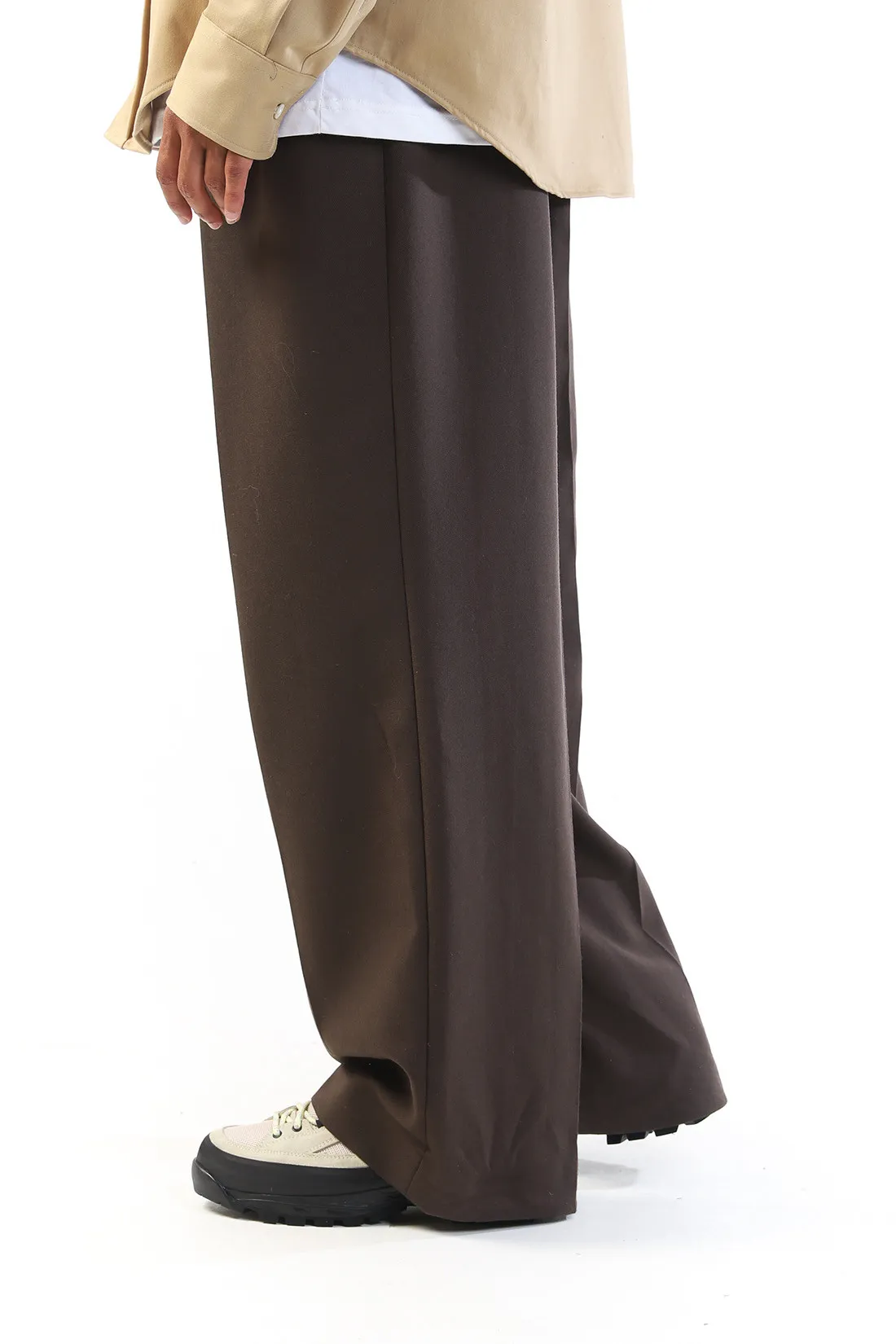 Ami Pantalon large fit wool Dark coffee - GRADUATE STORE