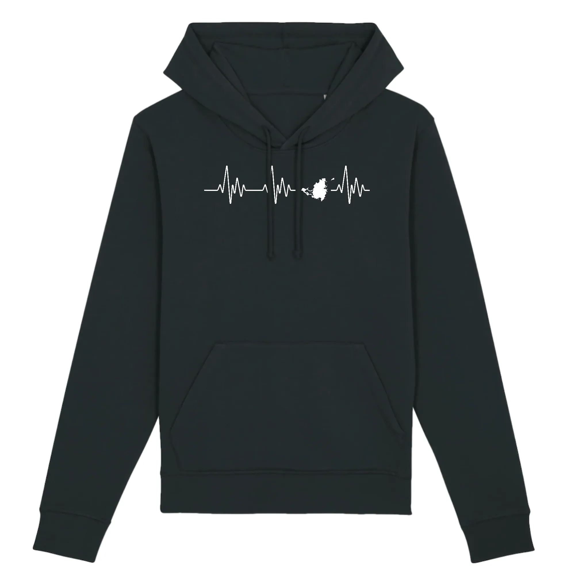 Battement de coeur Saint Martin Carte - Sweatshirt à capuche - Coton bio - imprimé FR -