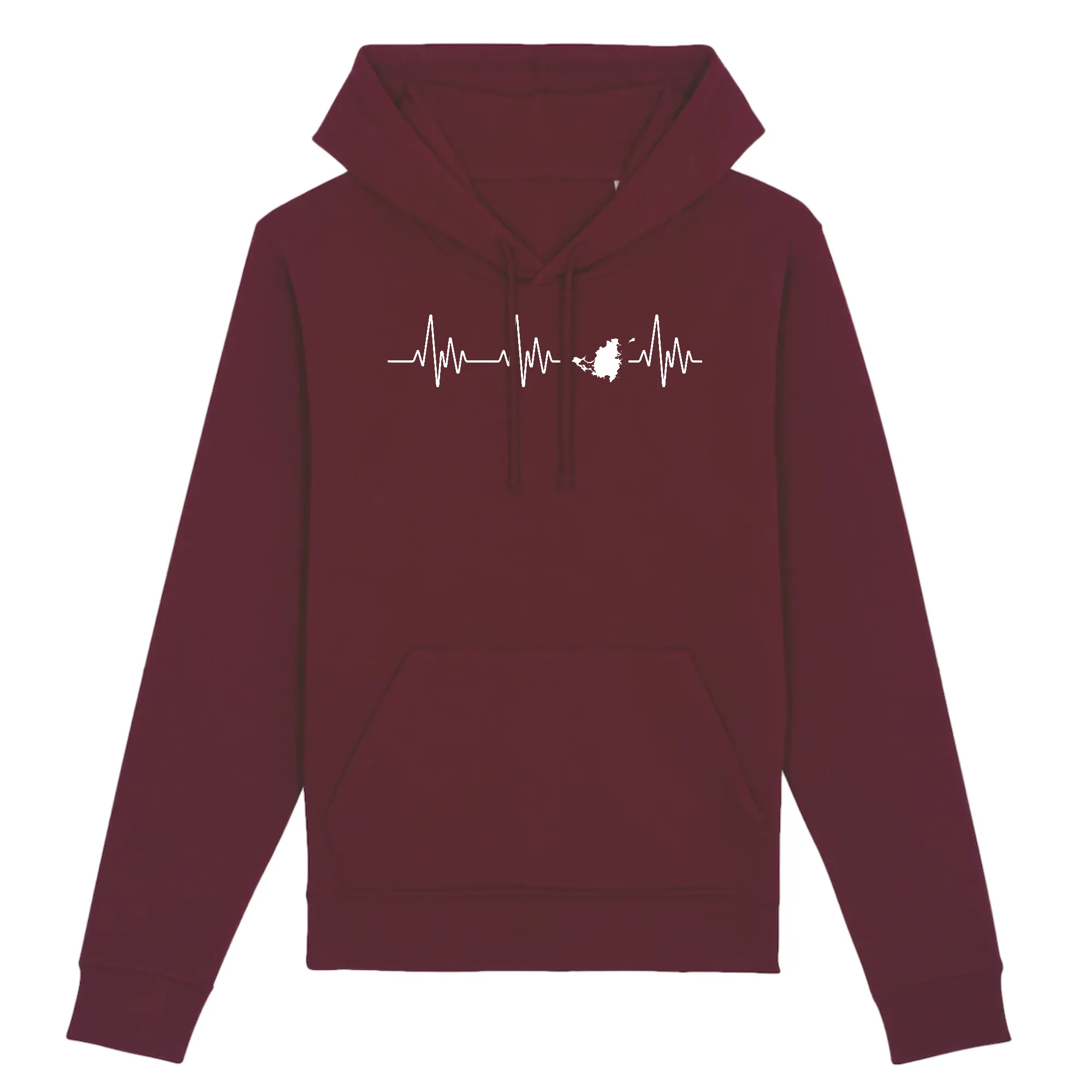 Battement de coeur Saint Martin Carte - Sweatshirt à capuche - Coton bio - imprimé FR -