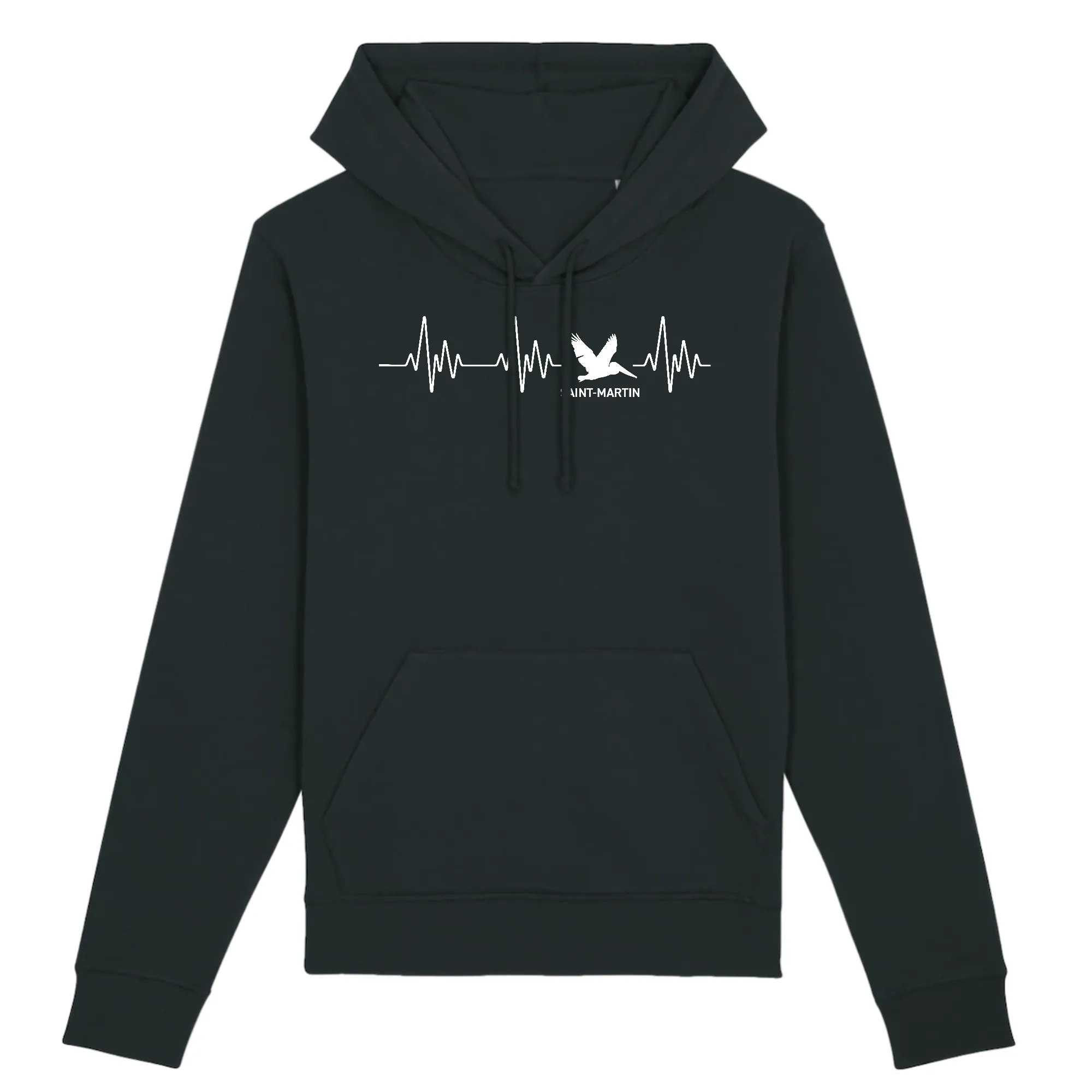 Battement de coeur Saint Martin Pélican - Sweatshirt à capuche - Coton bio - imprimé FR -