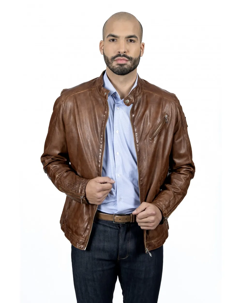 BLOUSON CUIR AGNEAU NAPPA