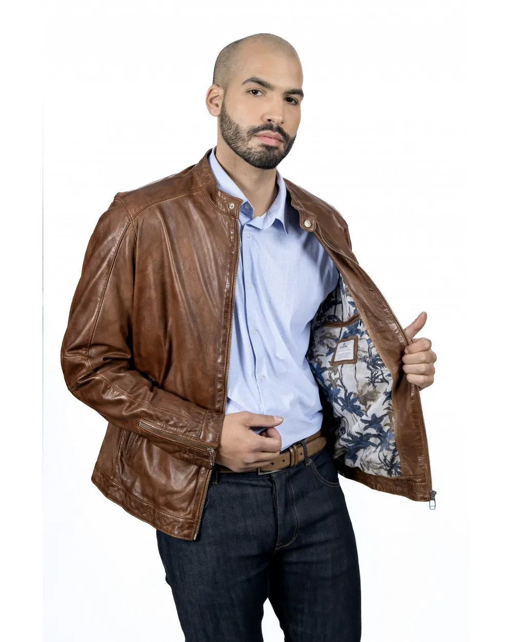 BLOUSON CUIR AGNEAU NAPPA