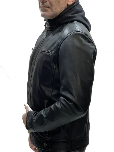 BLOUSON CUIR AGNEAU SKIN DONY NAVY