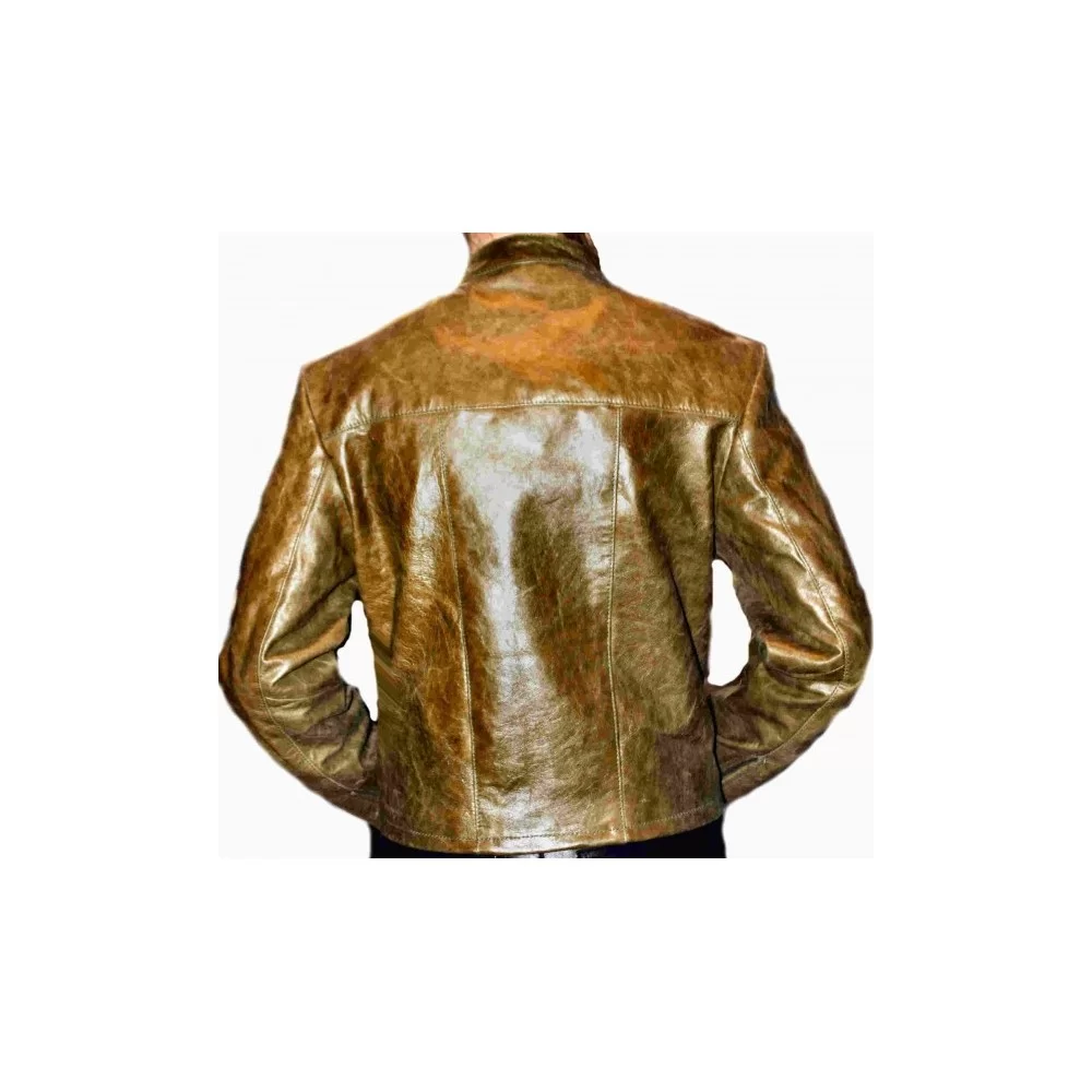 Blouson cuir femme vachette vintage couleur kaki modèle Valy