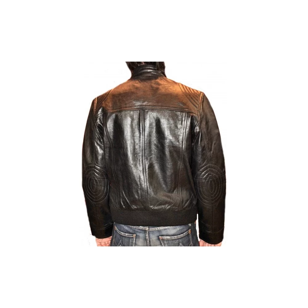 Blouson cuir homme vachette vintage couleur noir modèle Hans