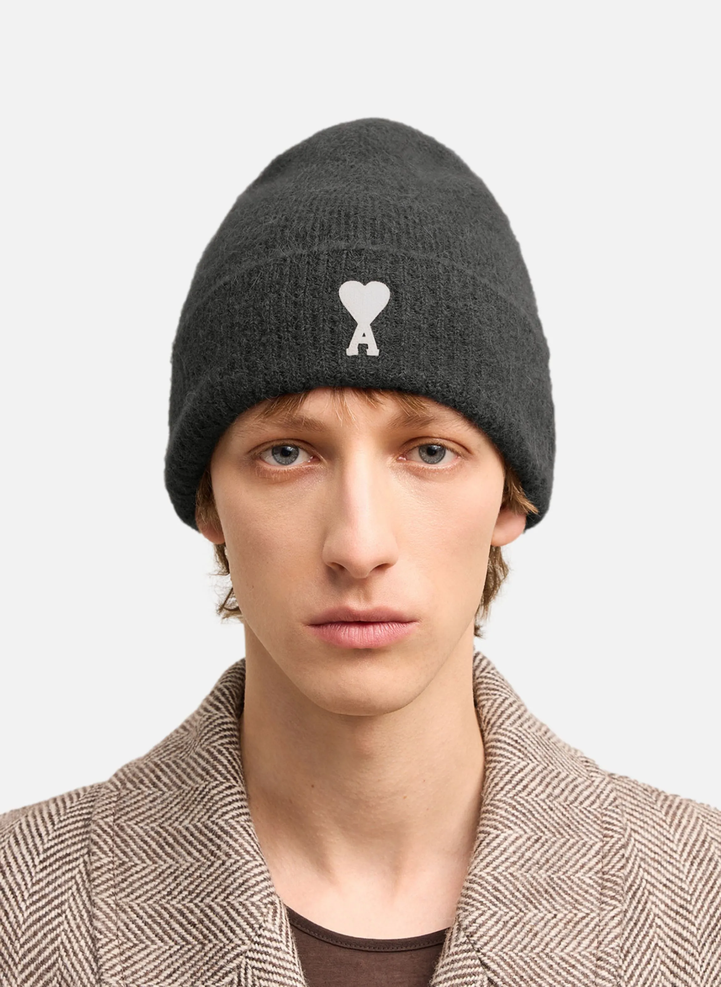 BONNET AMI DE COEUR ECRU UNISEXE - AMI PARIS pour HOMME | Printemps
