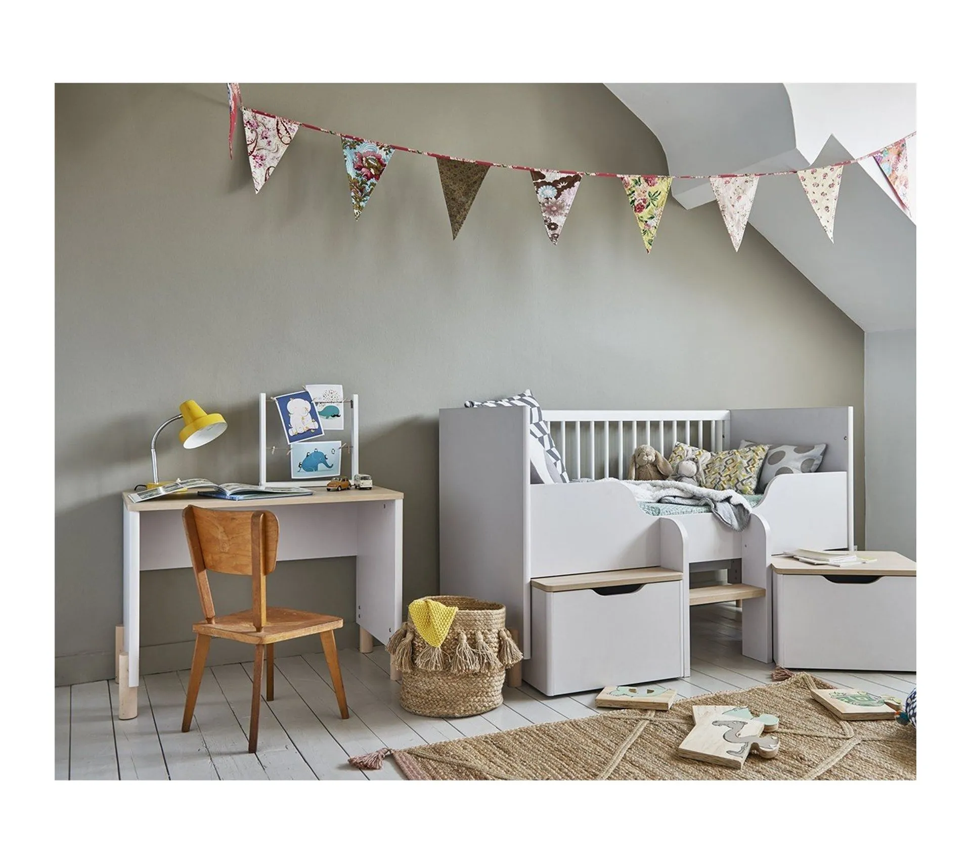 Bureau Pour Enfant Couleur Bois Et Blanc
