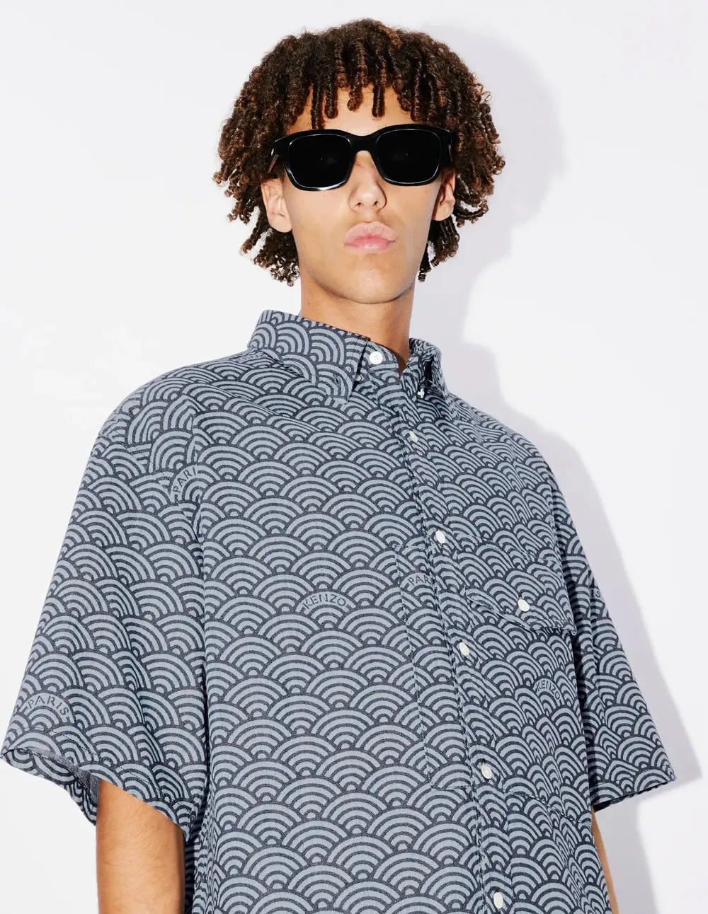 Camisa Vaquera Kenzo Seigaiha Azul Hombre