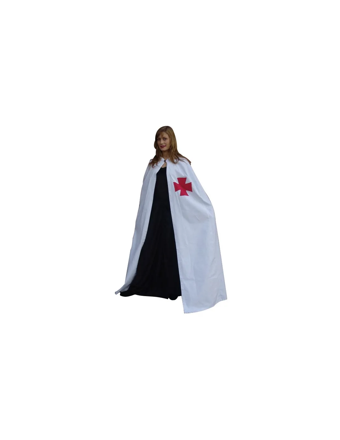 Cape de Templier blanc avec croix rouge ⚔️ Boutique Épées