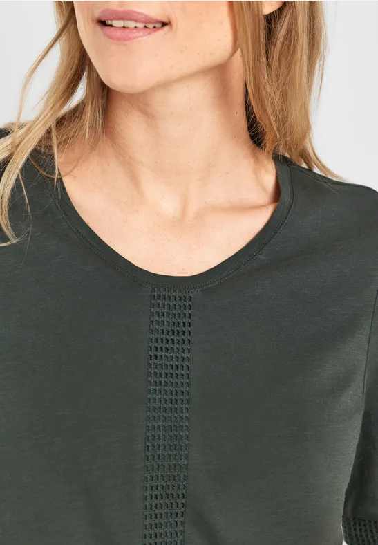 CECIL T-shirt avec empiècements en dentelle 