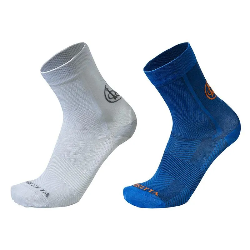 CHAUSSETTES HOMME BERETTA SHORT SHOOTING - BLANC/BLEU - PAR 2