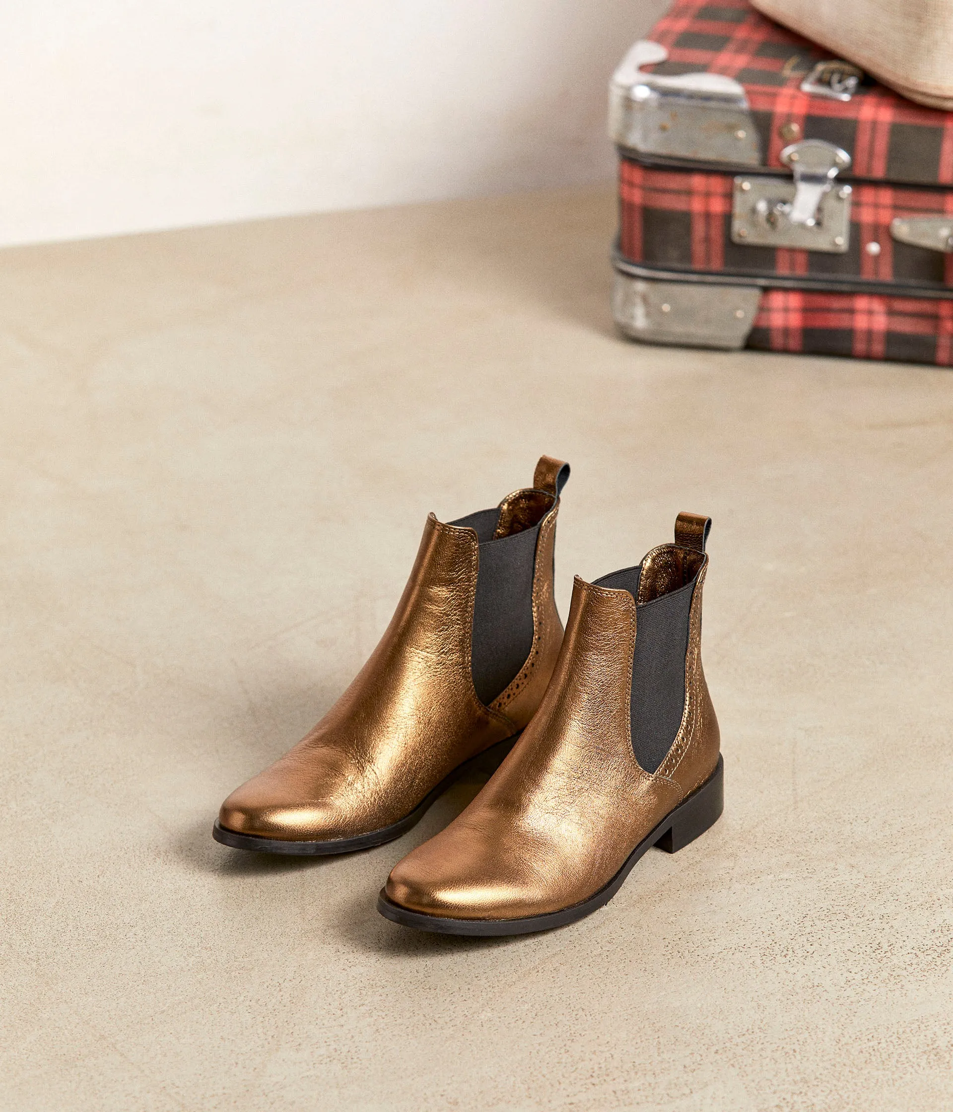 Chelsea boots dorées Prune