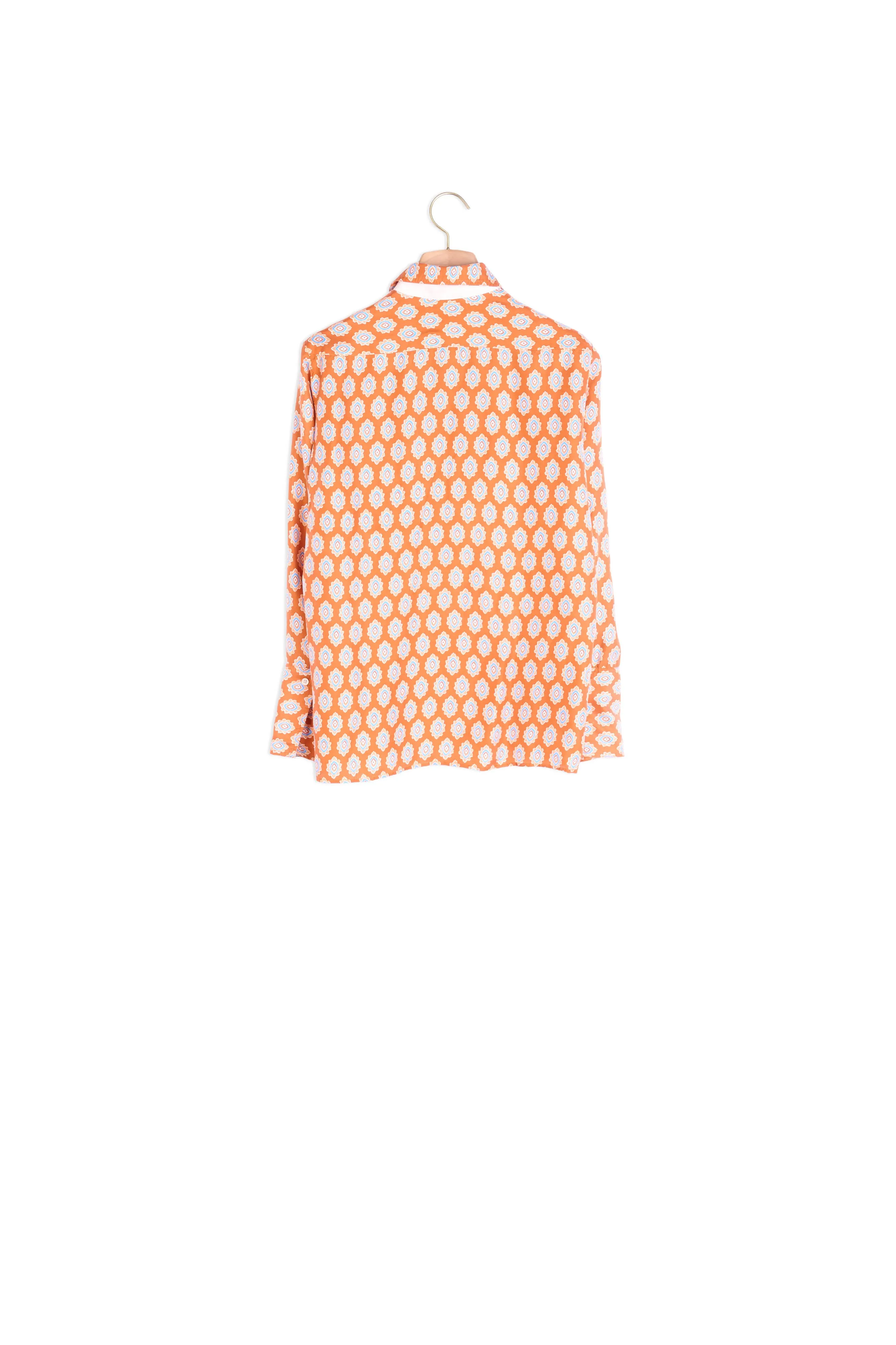 Chemise classique en soie imprimée
