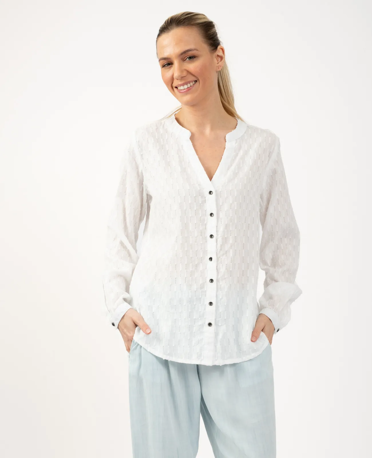 Chemise à rayures fantaisies