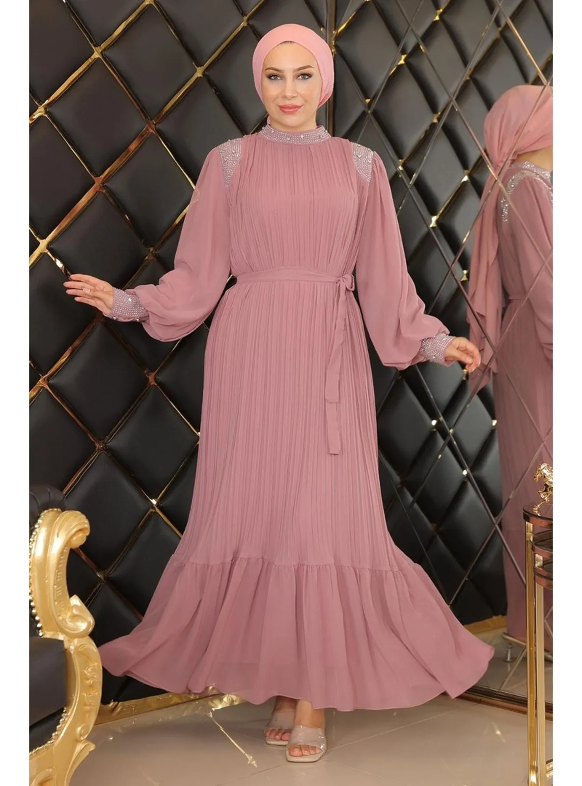 Dusty Rose - Modest Evening Dress