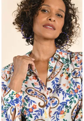 FIBI - CHEMISE VISCOSE/SOIE - OFF WHITE