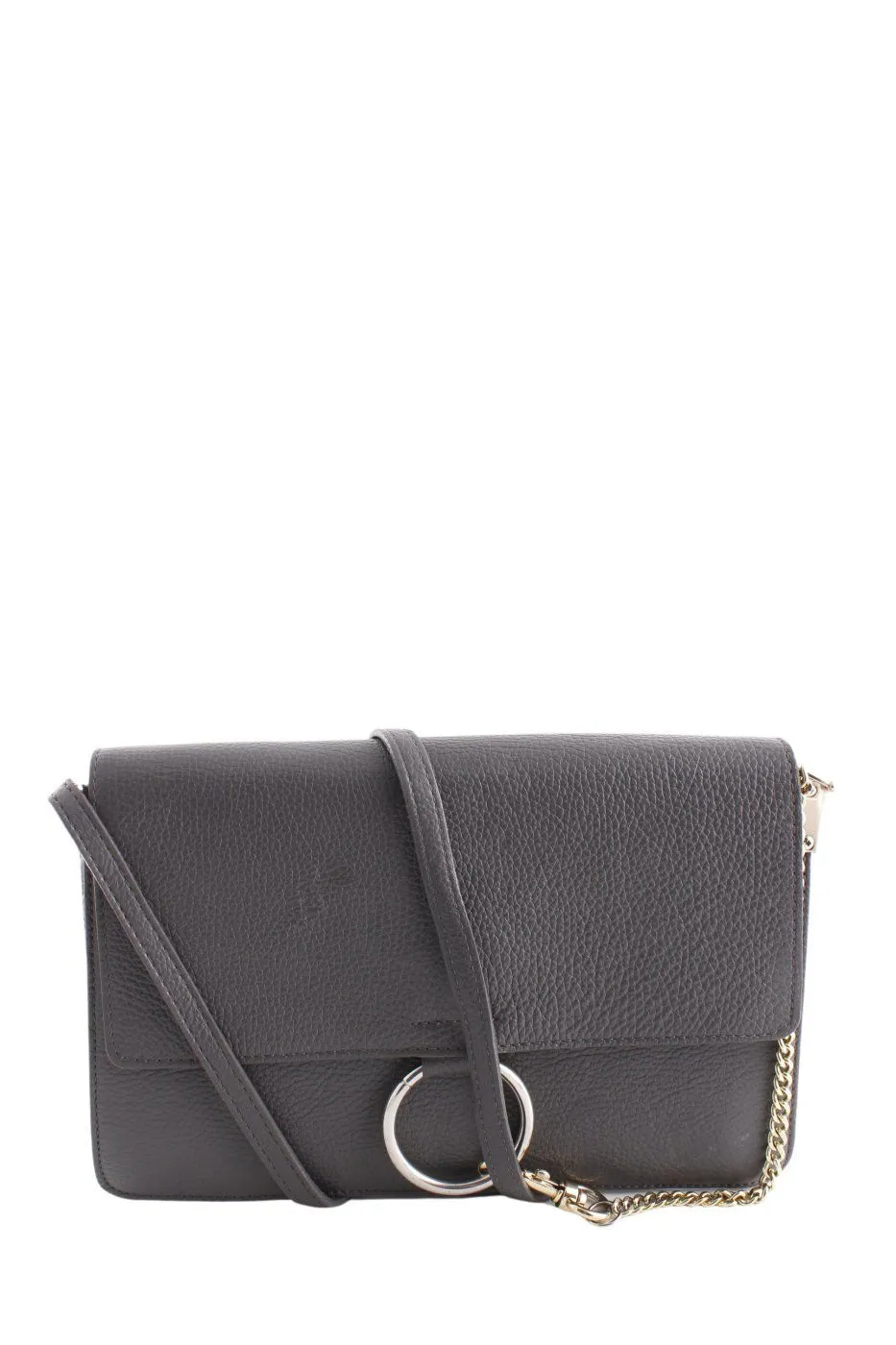 Genuine Leather Sac porté épaule gris style décontracté