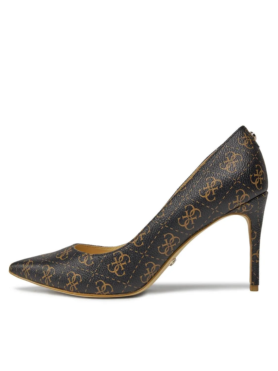 Guess Rica9 Escarpins Hauts À Logo Imprimé Ocre Brune - Achetez À Prix Outlet!