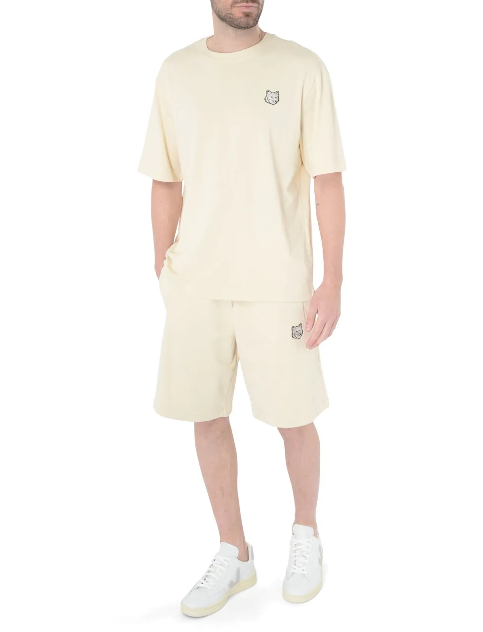 Kituné Bold Fox Head bermuda beige