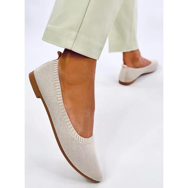 Kreiss Ballerines ajourées beiges