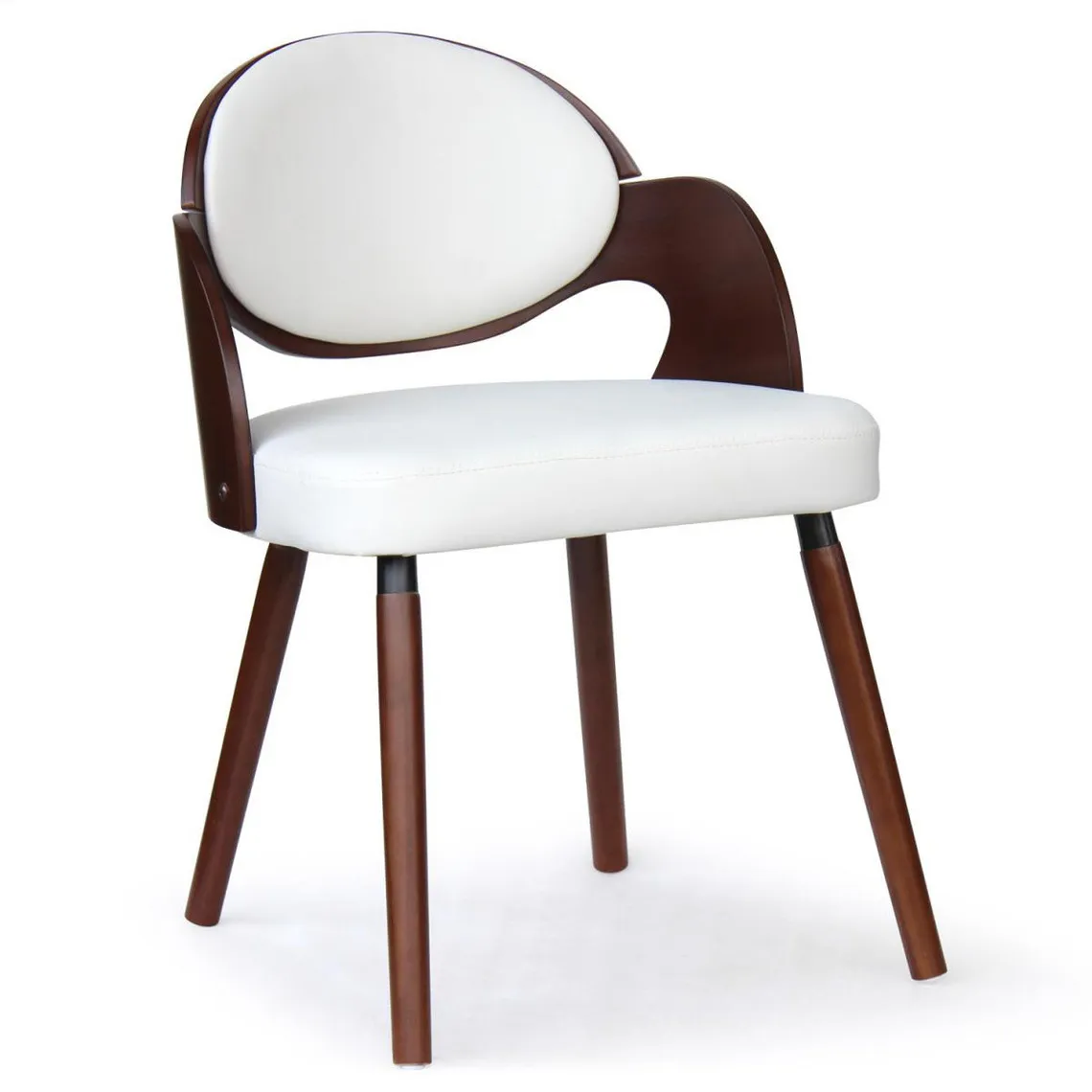 Lot de 2 Chaises Scandinaves Bois Noisette Blanc ALSEA | 3 Suisses