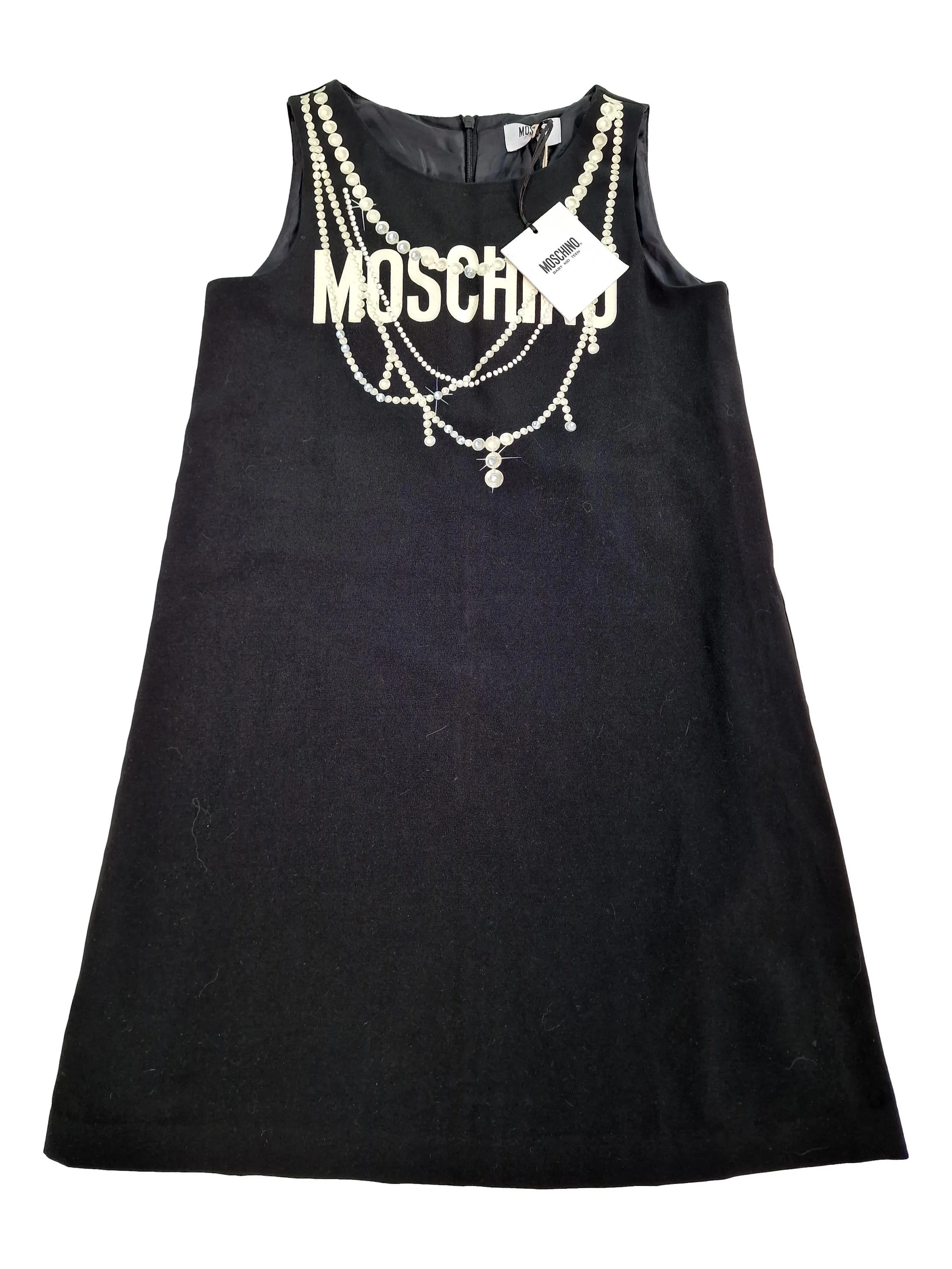 MOSCHINO 10 ans robe neuve noire trompe l'oeil