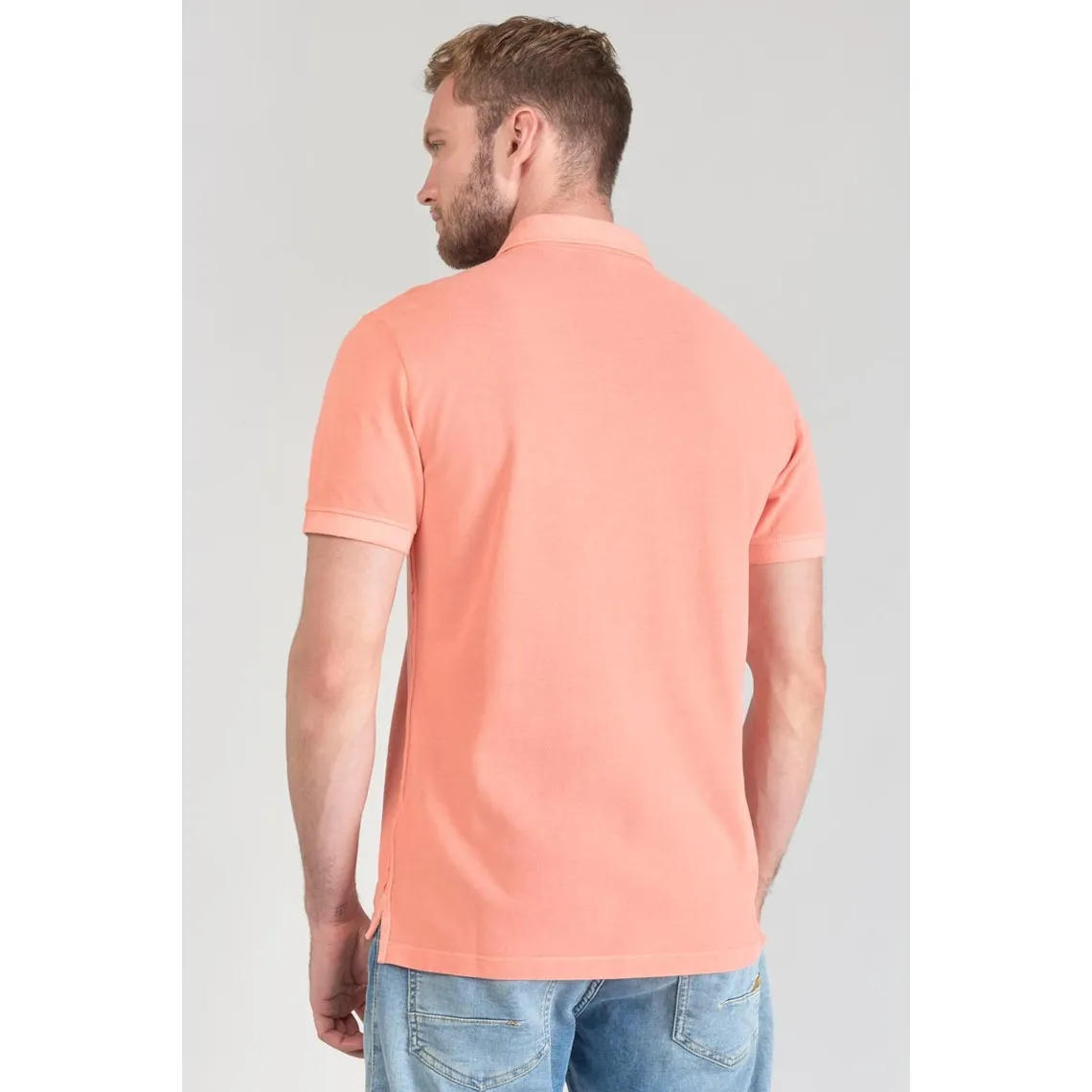 Polo Dylon saumon orange en coton | 3 Suisses