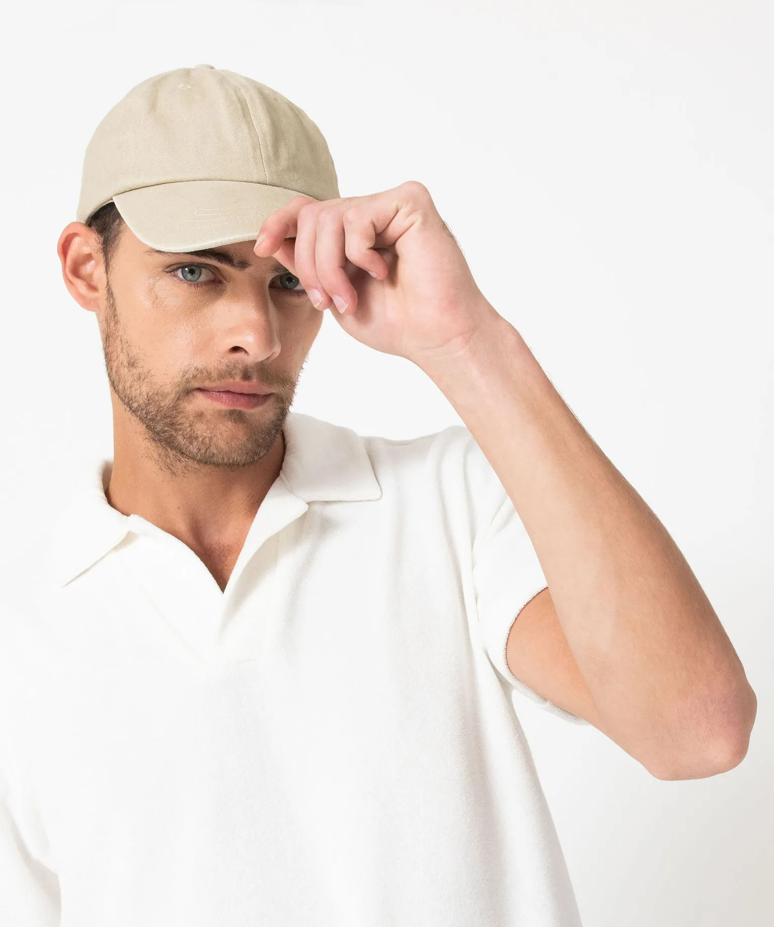 Polo manches courtes en éponge homme blanc