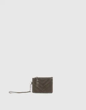 Porte-cartes 1440 BANKER KAKI matelassé chevron femme