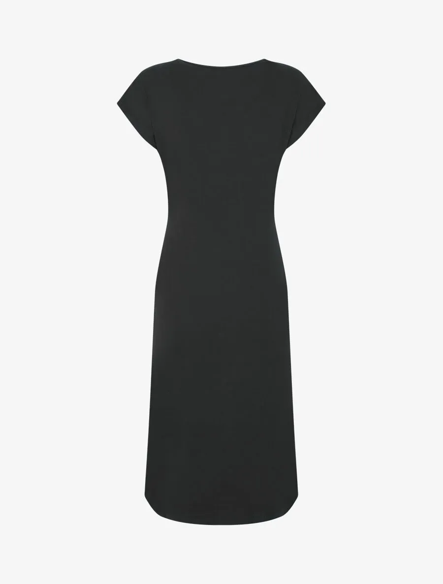 Robe t-shirt à plis - Noir