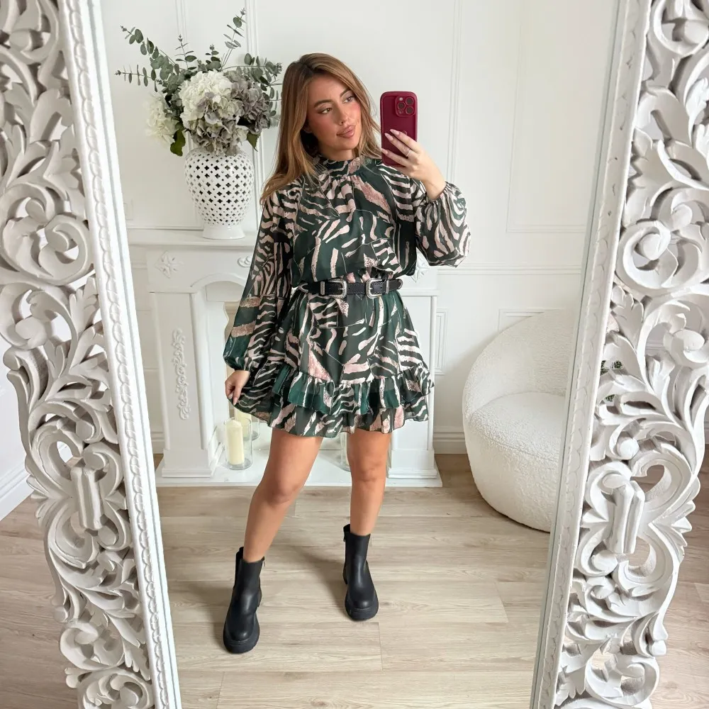 ROBE ZEBRÉE EMERAUDE