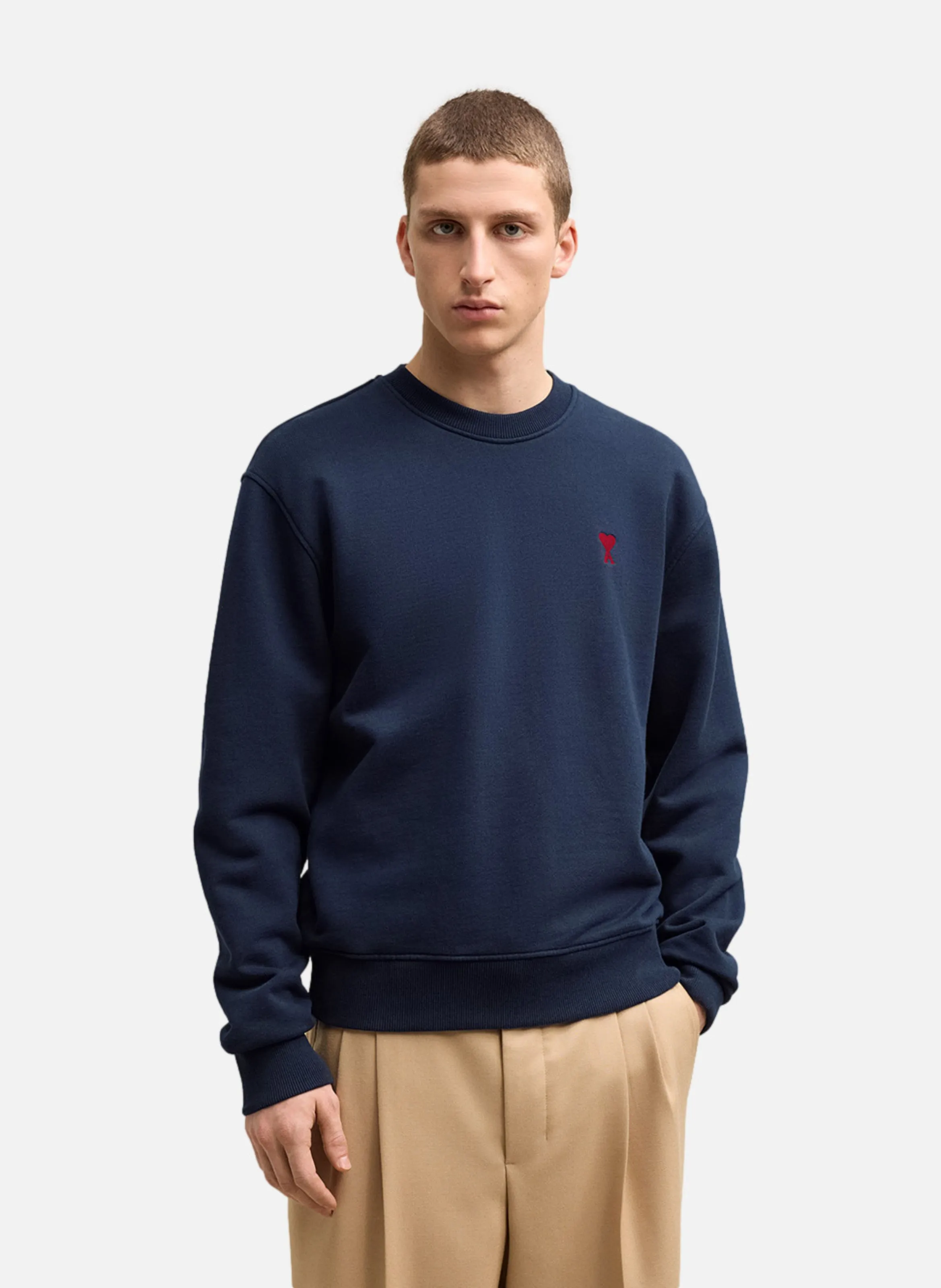 SWEATSHIRT AMI DE COEUR ROUGE UNISEXE - AMI PARIS pour HOMME | Printemps