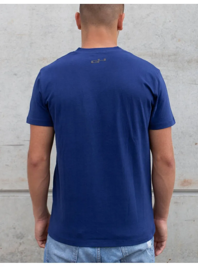 T-SHIRT COL V BLEU MARINE HOMME