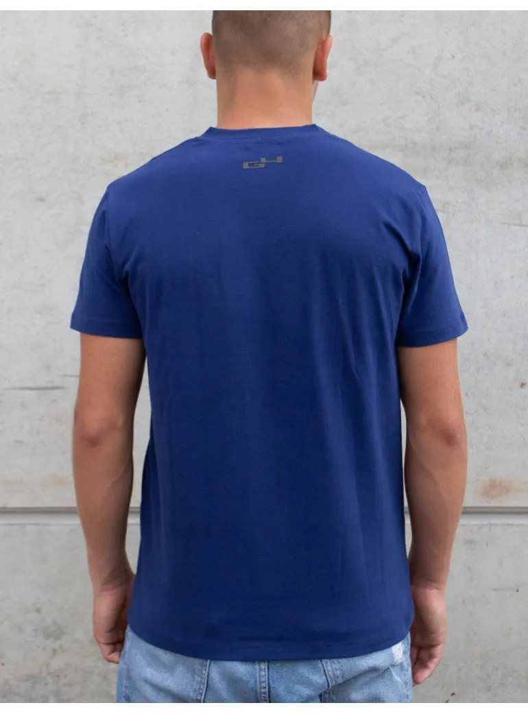 T-SHIRT COL V BLEU MARINE HOMME