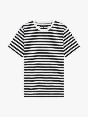 t-shirt Coulos manches courtes rayé noir et blanc