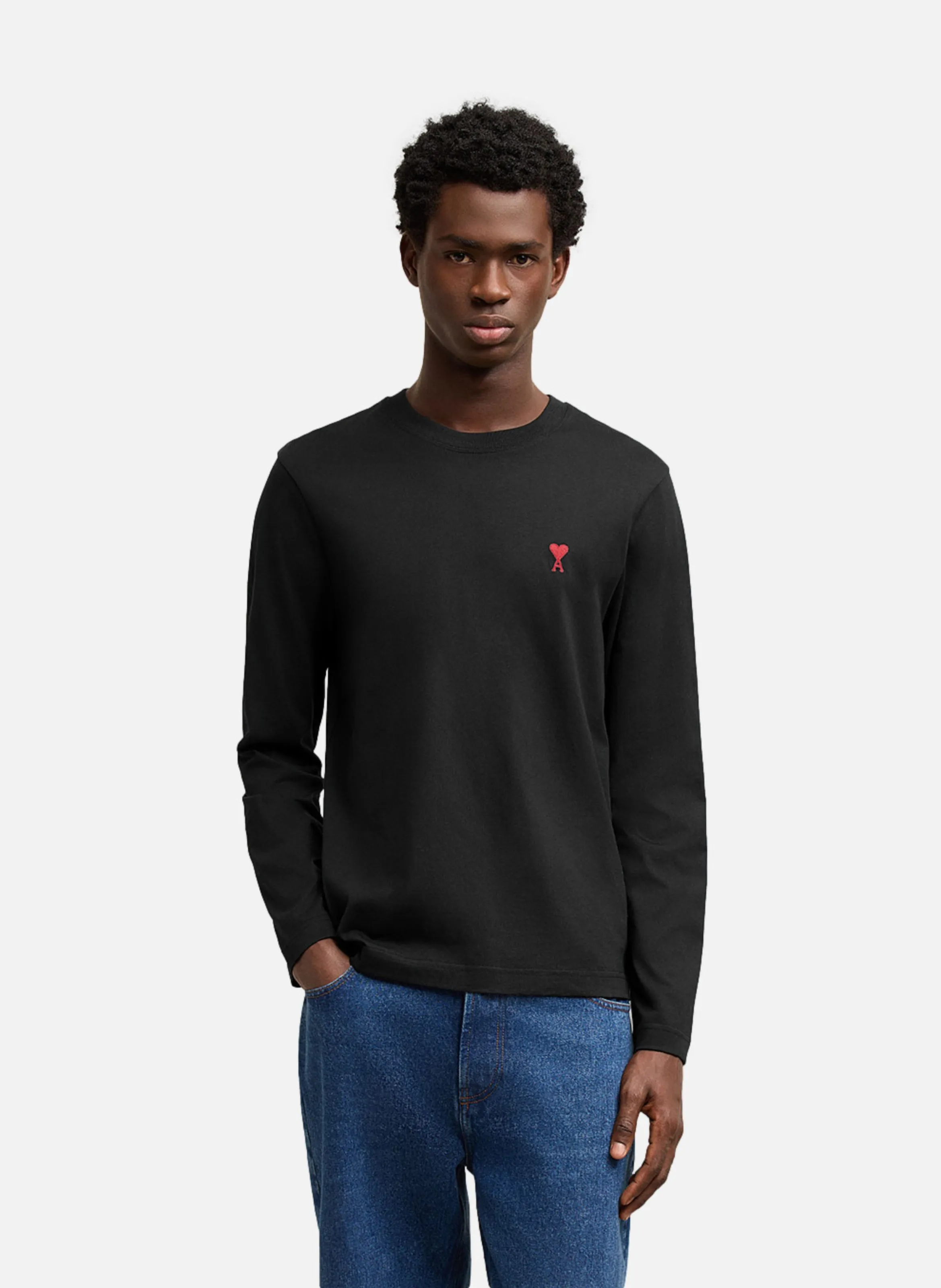 T-SHIRT MANCHES LONGUES AMI DE COEUR ROUGE UNISEXE - AMI PARIS pour HOMME | Printemps