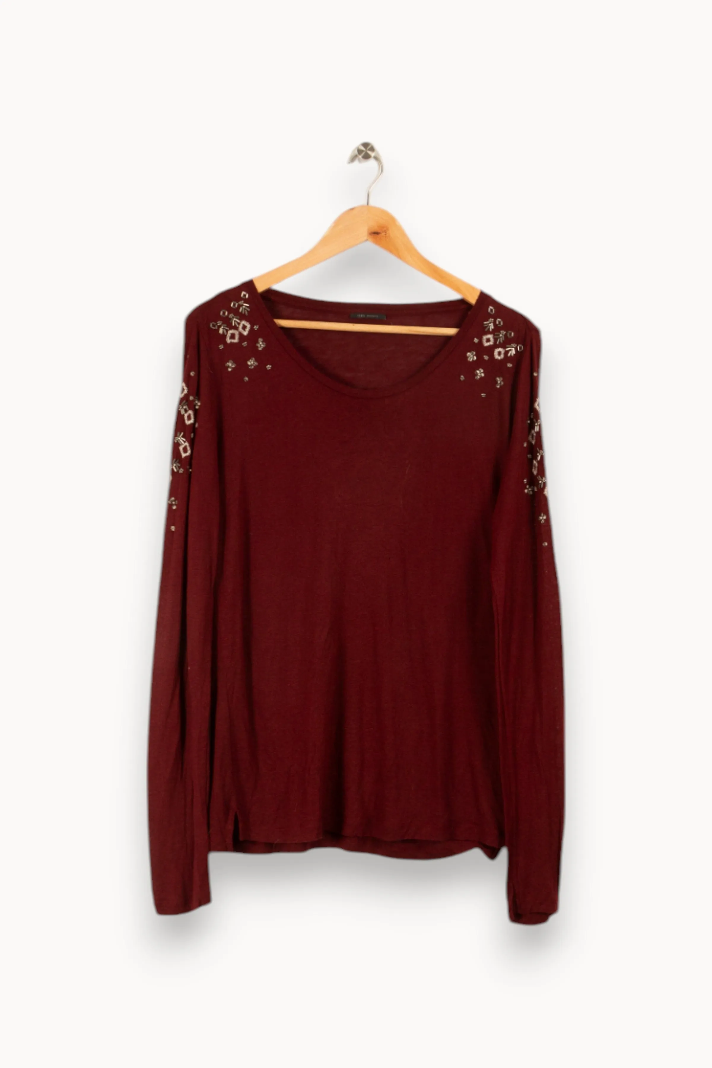 T-shirt manches longues bordeaux - Taille L/40