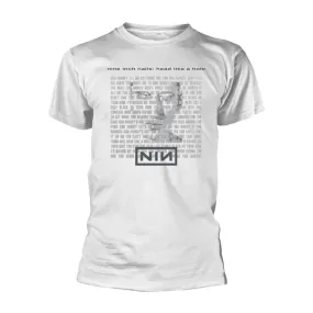 T-shirt officiel unisexe blanc NINE INCH NAILS 'Head like a hole'
