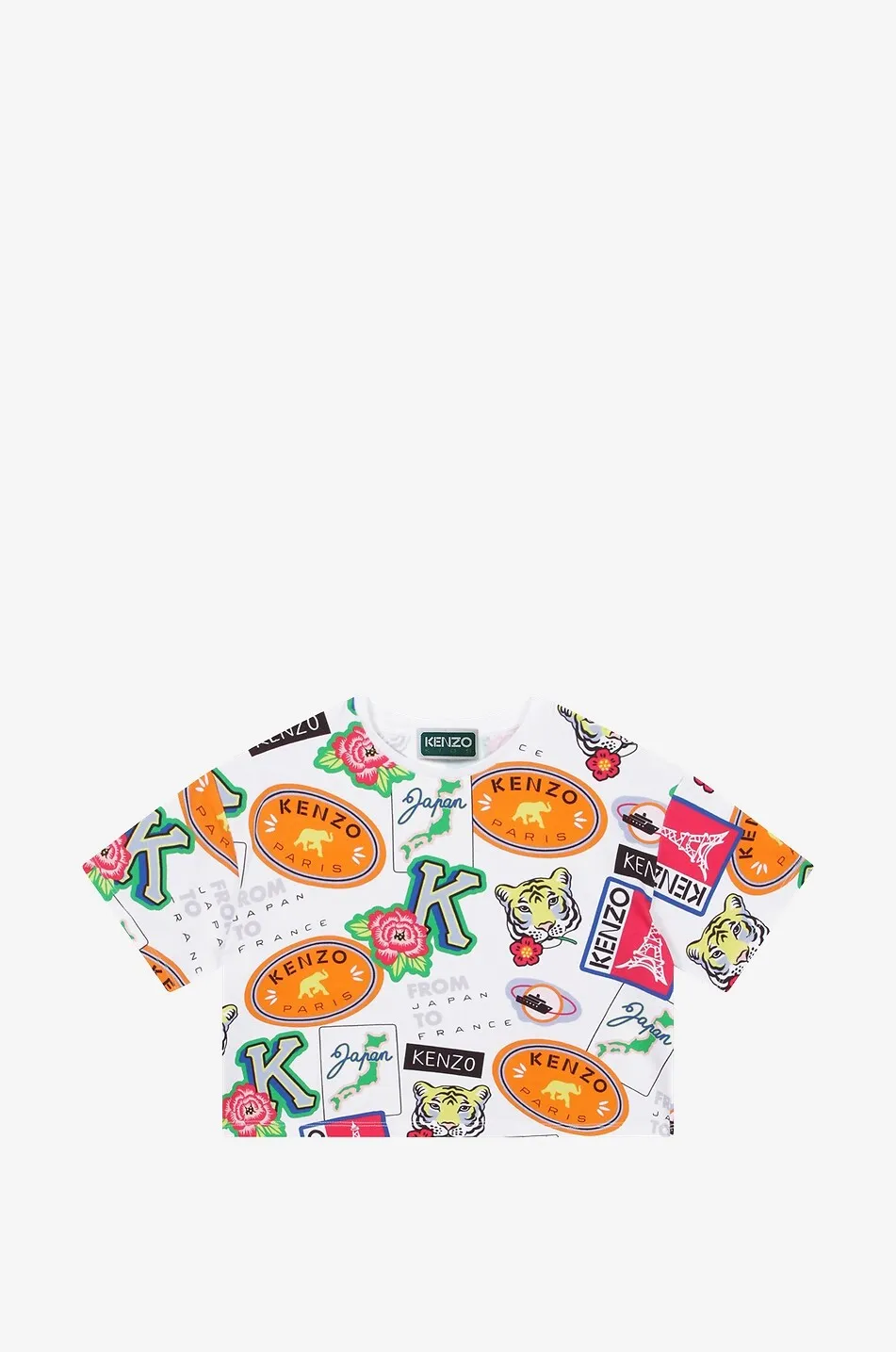 T-shirt raccourci fille Kenzo Travel