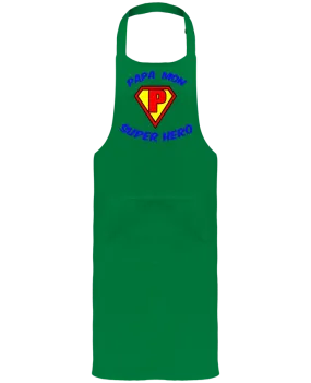 Tablier avec poches Papa mon super héro - Fêtes des pères par CREATIVE SHIRTS