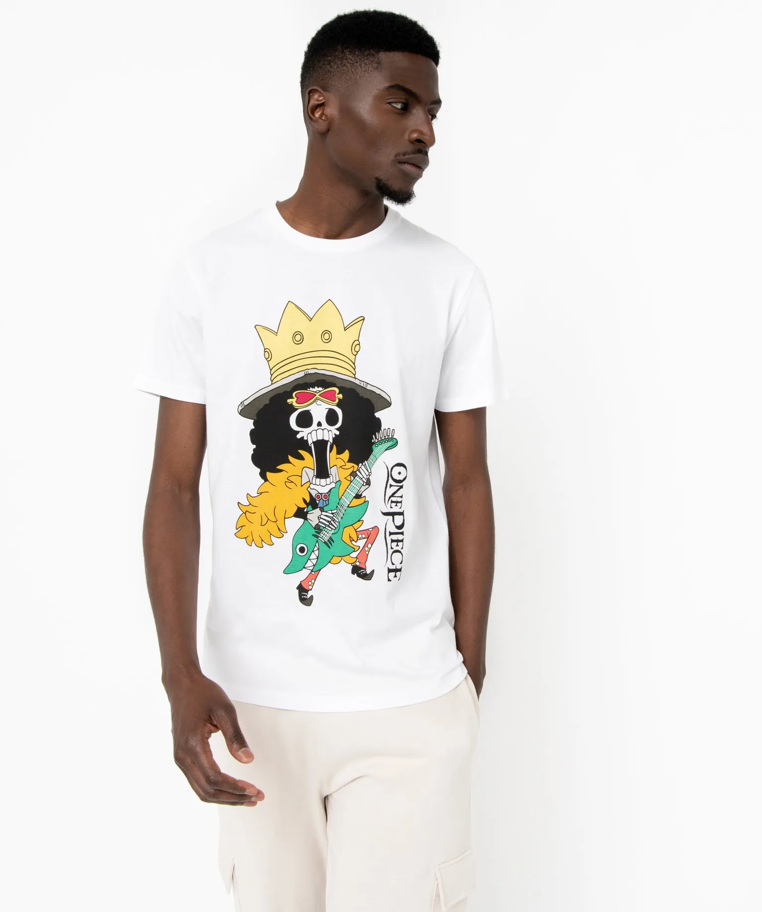 Tee-shirt à manches courtes à motif homme - One Piece blanc