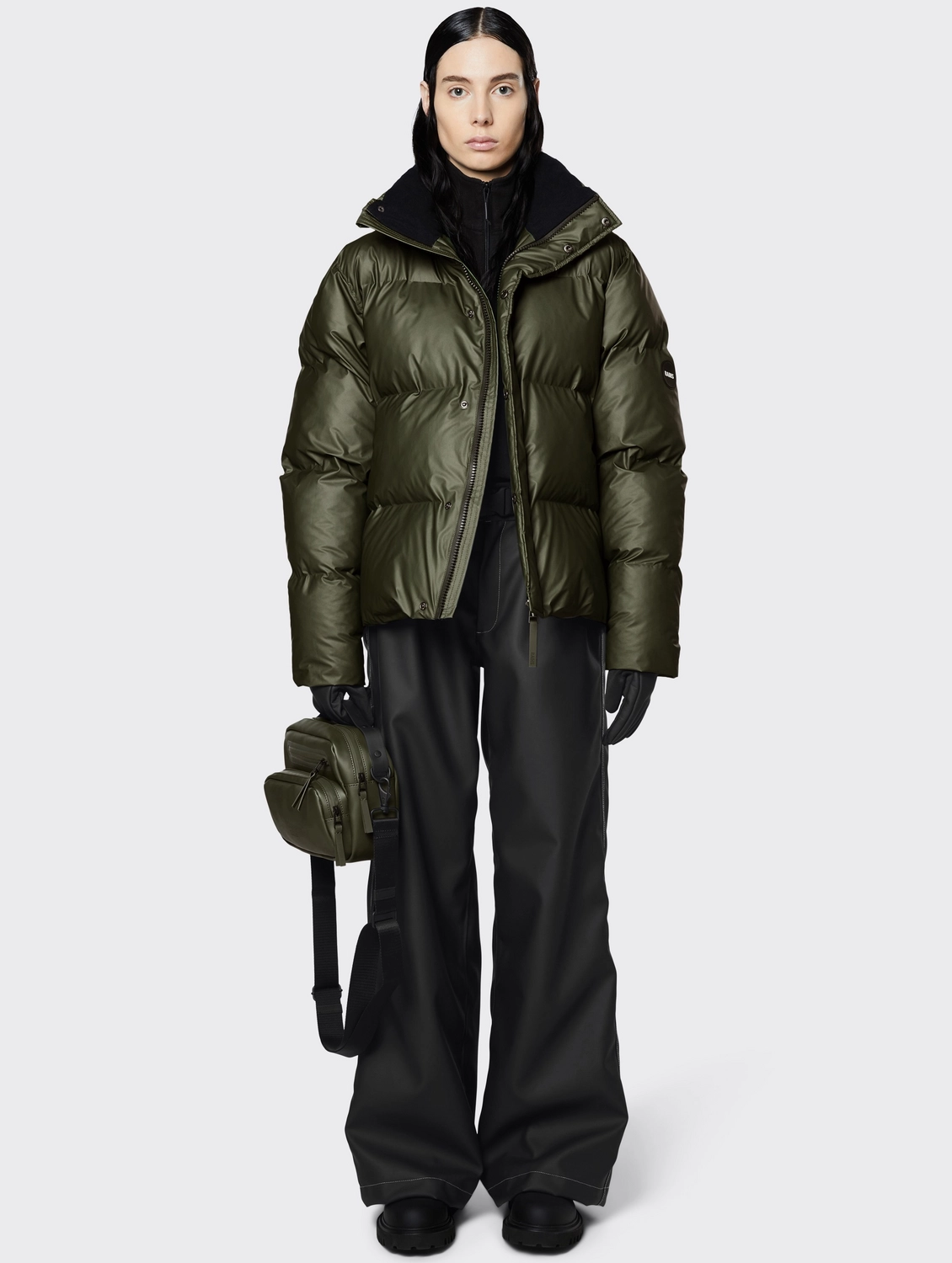 Veste Rains Unisex Boxy Puffer Jacket Evergreen