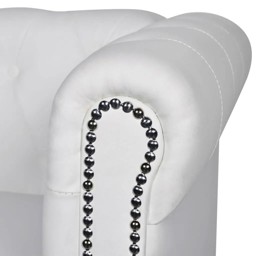 vidaXL Canapé Chesterfield à 2 places et à 3 places blanc | vidaxl-fr